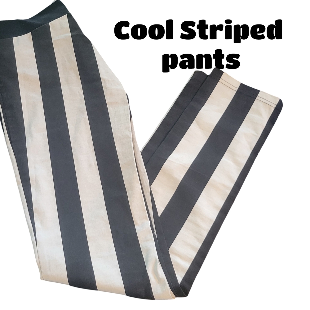 Black and White Striped Pants